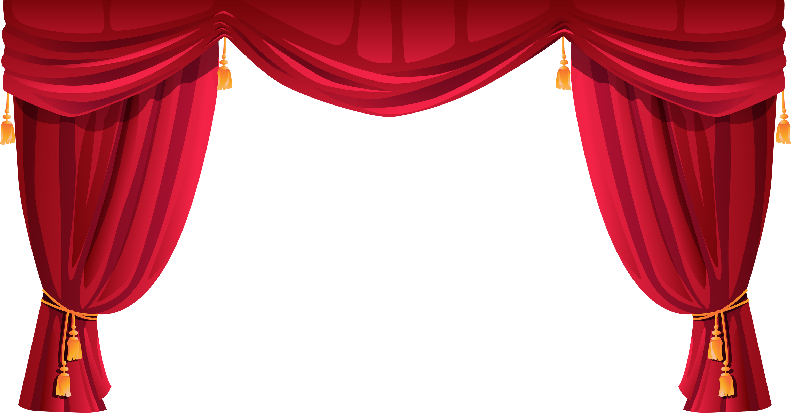 Red velvet stage curtain theater decoration icon